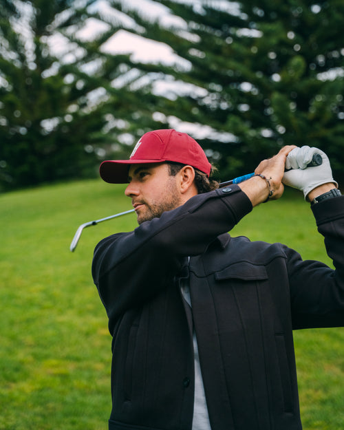 Load image 1 in gallery view. 6-Panel Split Front Golf Hat (snapback)
